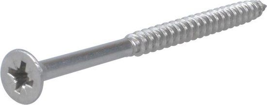 Proftec Spaanplaatschroef 5.0X80/50 RVS-A2 PZ-2 Platkop (200x)
