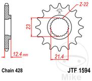 JT tandwielen JTF1594.15 15T staal voorwiel