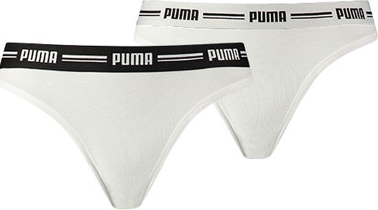 PUMA - Dames 2-pack Iconic String Mid-Rise Wit - L