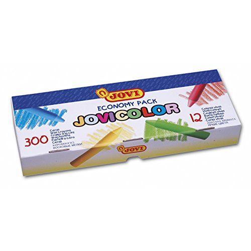 Jovi Jovicolor - 300 waskrijtjes - 12 kleuren - Geurloos - Onbreekbaar - Uitwasbaar - Incl. puntenslijper