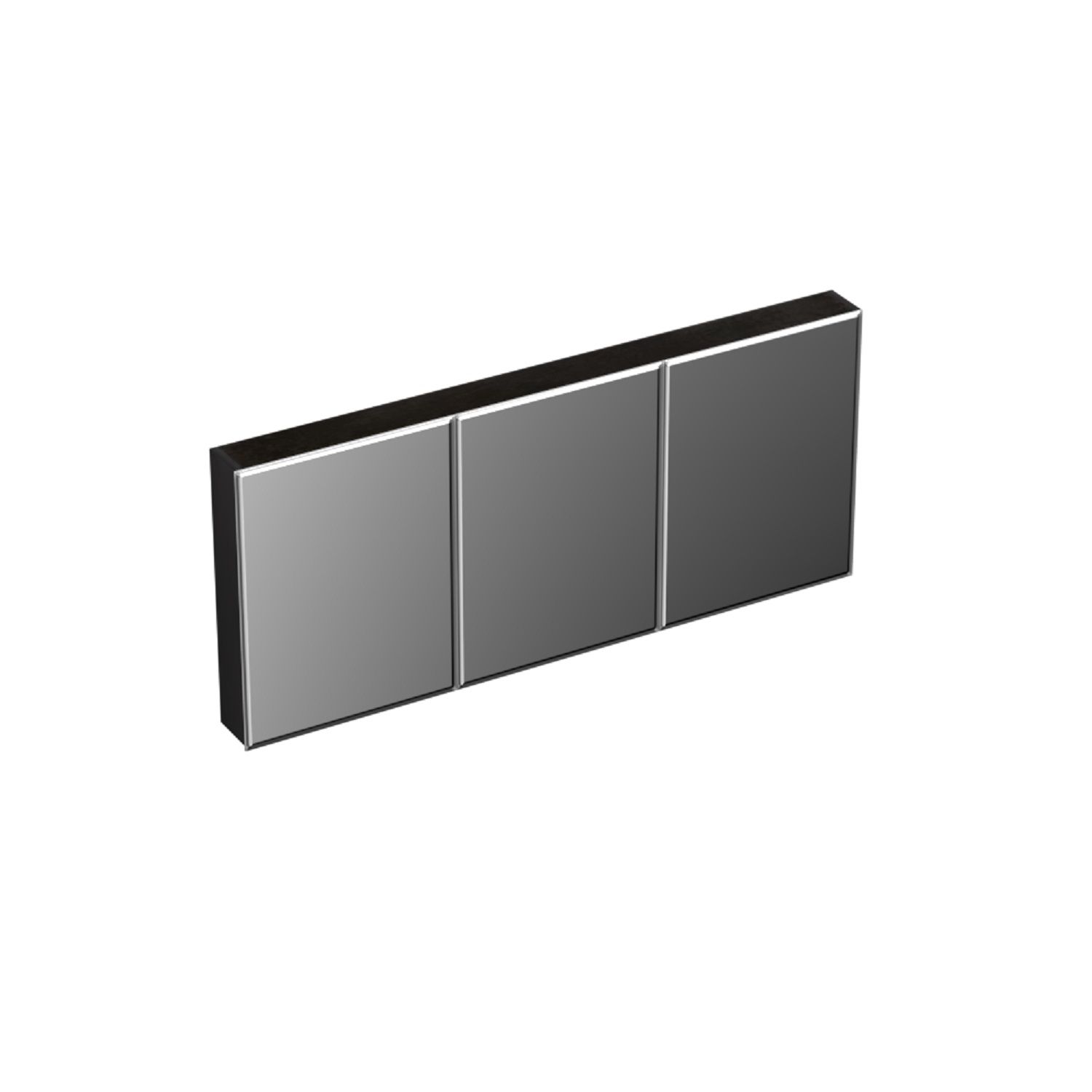 Forzalaqua Uni Spiegelkast 160x68.5x12.5 cm 3 Deuren Tweezijdig Spiegel Eiken Black Oiled