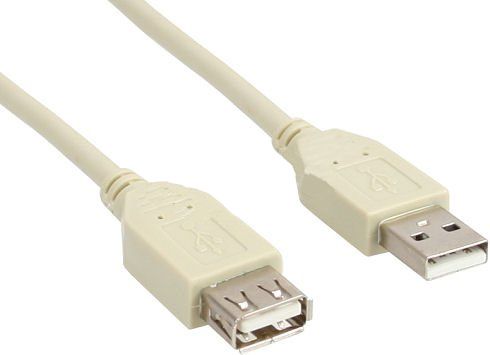 Inline USB 2.0 Kabel - 3m - Beige - Type A