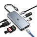 USB C HUB, USB 3.0 HUB, USB C Adapter Docking, ultradunne draagbare data-hub, 8-in-1 USB C HUB met 4K HDMI, 100 W PD, Gigabit Ethernet, 2 USB 3.0, USB 2.0, SD/TF kaartlezer, met laptop