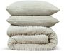 DoubleDry Dekbedovertrek Rib Flanel - Eenpersoons 140x220 cm + 1 Kussensloop - Licht Beige