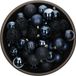 Bellatio Decorations Shoppartners Bv 37x stuks kunststof/plastic kerstballen donkerblauw 6 cm mix - Onbreekbaar - Kerstboomversiering/kerstversiering