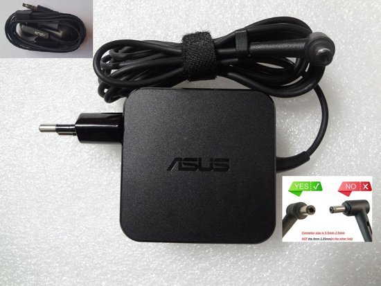 Asus 2.37A 45W Adapter 19V 5.5mm voeding oplader inclusief oordoppen