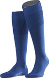FALKE Airport lang eenkleurig wol katoen kniekousen heren blauw - maat 43-44
