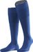 FALKE Airport lang eenkleurig wol katoen kniekousen heren blauw - maat 43-44