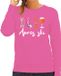 Bellatio Decorations Apres ski sweater dames - Apres ski - roze - wintersport - grappig - skieen/snowboarden XL