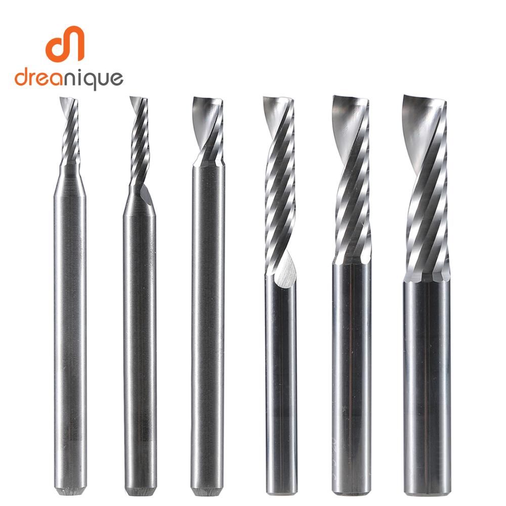 1 st AAAAA 3D CNC Router Bit Graveren Cut 3.175/4/6 Schacht Enkele Fluit Frees Spiraal frees