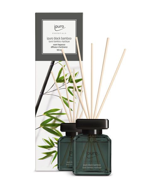 Ipuro Black Bamboo Reed Diffuser - 100ml - Black & Green