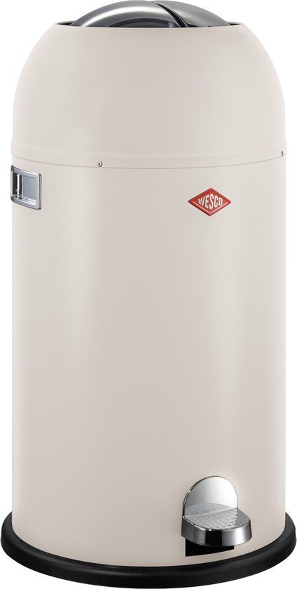WESCO Kickmaster Prullenbak | Pedaalemmer | 33 Liter | Metaal - Mat zand | Afvalemmer - Made in Germany