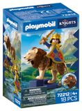 PLAYMOBIL Knights Leeuw met gouden ridder, vechtset met slachtleeuw, gouden ridder en wapens, voor kinderen vanaf 4 jaar, 72212