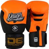 Danger Equipment Danger Evolution Black Wrist Bokshandschoenen - Semi Leer - Neon Oranje/Zwart 16 oz