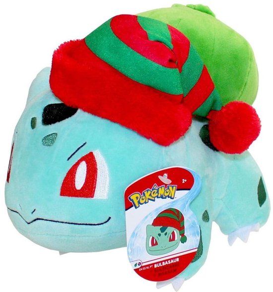 Pokemon Jazwares Pokémon Knuffel Figure Winter Bulbasaur met Christmas Hat 20 cm