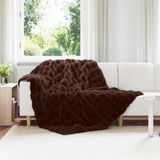 vidaXL - Antislip deken van imitatie konijnenbont, Olite, Kameel, Polyester