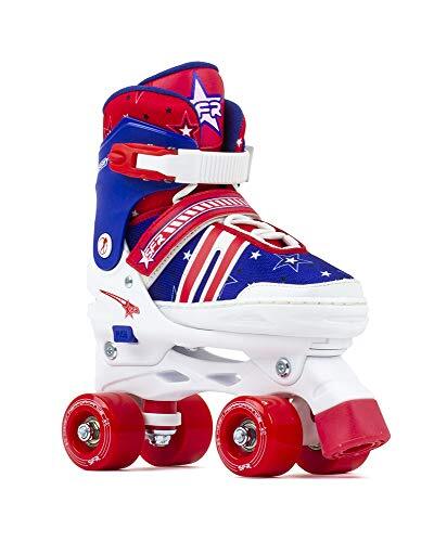 SFR Skates SFR Spectra Adjustable Quad Skates Unisex Kinderen Juventud, Blauw/Rood, 33-37