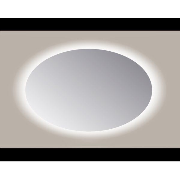 Sanicare Q-mirrors spiegel 80x60cm met verlichting Led warm white Ovaal inclusief sensor glas SOAWS.60080