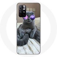 Maniacase Etui Redmi Note 11 5G kat met paarse bril