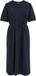 WE Fashion Curve Dames Jersey Midi T-shirt Jurk met Strikceintuur - Donkerblauw - Maat 52
