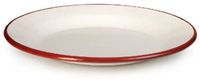 Ibili bord plat 28 cm van geëmailleerd staal in wit/rood