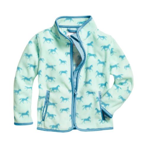 Playshoes Fleece Vest - All Over Horse Print - Turquoise