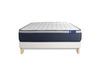 Actisom Ensemble 140x200 matelas Latex et mémoire de forme sommier kit blanc