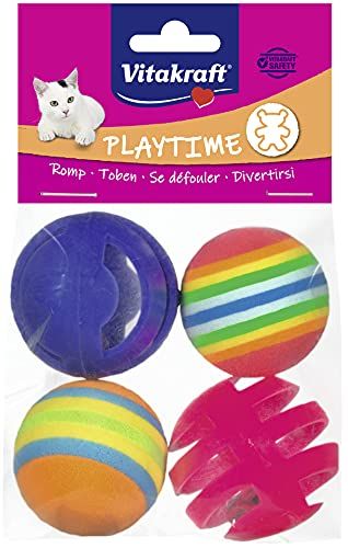 VITAKRAFT Set van 4 ballen gesorteerd 4 cm – model willekeurig.