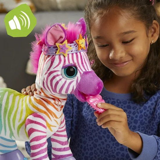 Hasbro FurReal Zenya - Interactieve zebra knuffel met 80+ geluiden - 4+ jaar