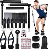 Merkloos Pilatesbar-set met 6 weerstandsbanden, verstelbaar, voor thuis en fitness