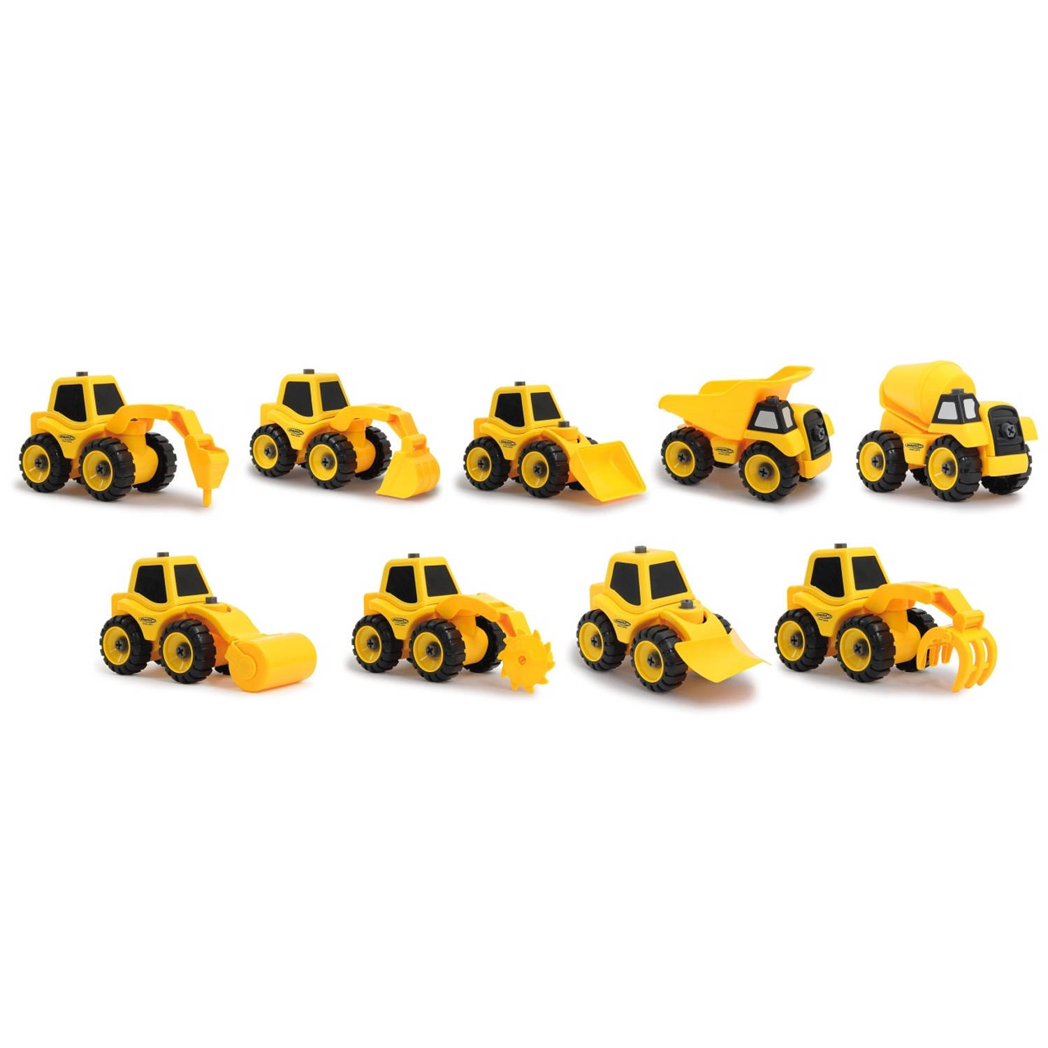 Jamara bouwpakket bouwvoertuigen 9-in-2 jongens geel