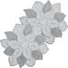 Zeller tafel placemats bloemen vorm - 8x - kunststof - 49 x 47 cm - zilver