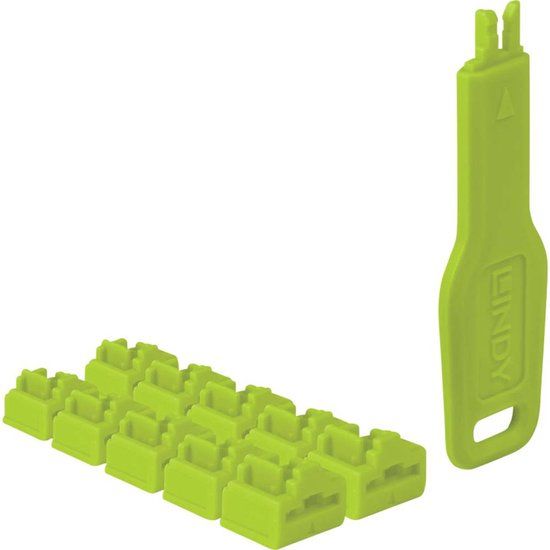 LINDY 47894 RJ-45 poortsloten + sleutel Groen