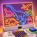 KOKODI LED tekenbord voor kinderen: Creatief, oplaadbare neonlicht schilderbord 30x26cm acryl notitiebord met 8+3 lichtmodi & 10h batterij - grote cadeaukeuze voor schilderen en vakantiedecoratie
