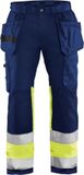Blåkläder High Vis werkbroek met stretch 1558-1811 - Marine/High Vis Geel - C56