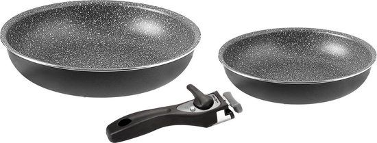 Brunner Pirate 3-delige pannenset - Zwart - 28 cm - Aluminium - Vaatwasserbestendig