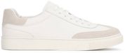 Kazar Men's white leather sneakers with grey suede accents