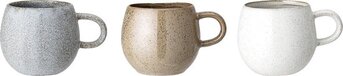 Bloomingville Addison Mokken - Aardewerk - Set van 3 - Beige/Bruin/Wit - 500 ml