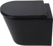 Differnz Wand Toilet Rimless met Zitting - Mat Zwart - 36.5 x 35.5 x 51.5 cm
