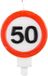 Folat Candles Verkeersbord 50