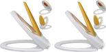 Icecat Abattants de toilette avec abaissement automatique 2 pièces plastique blanc et jaune