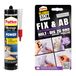Pattex Set Montagelijm Power 370 g, constructielijm met sterke aanvangshechting, max. 150 kg/m² en Lijm in plaats van boren Fix & Ab 44 g, powerlijm tot 6 kg, verwijderbare muurlijm
