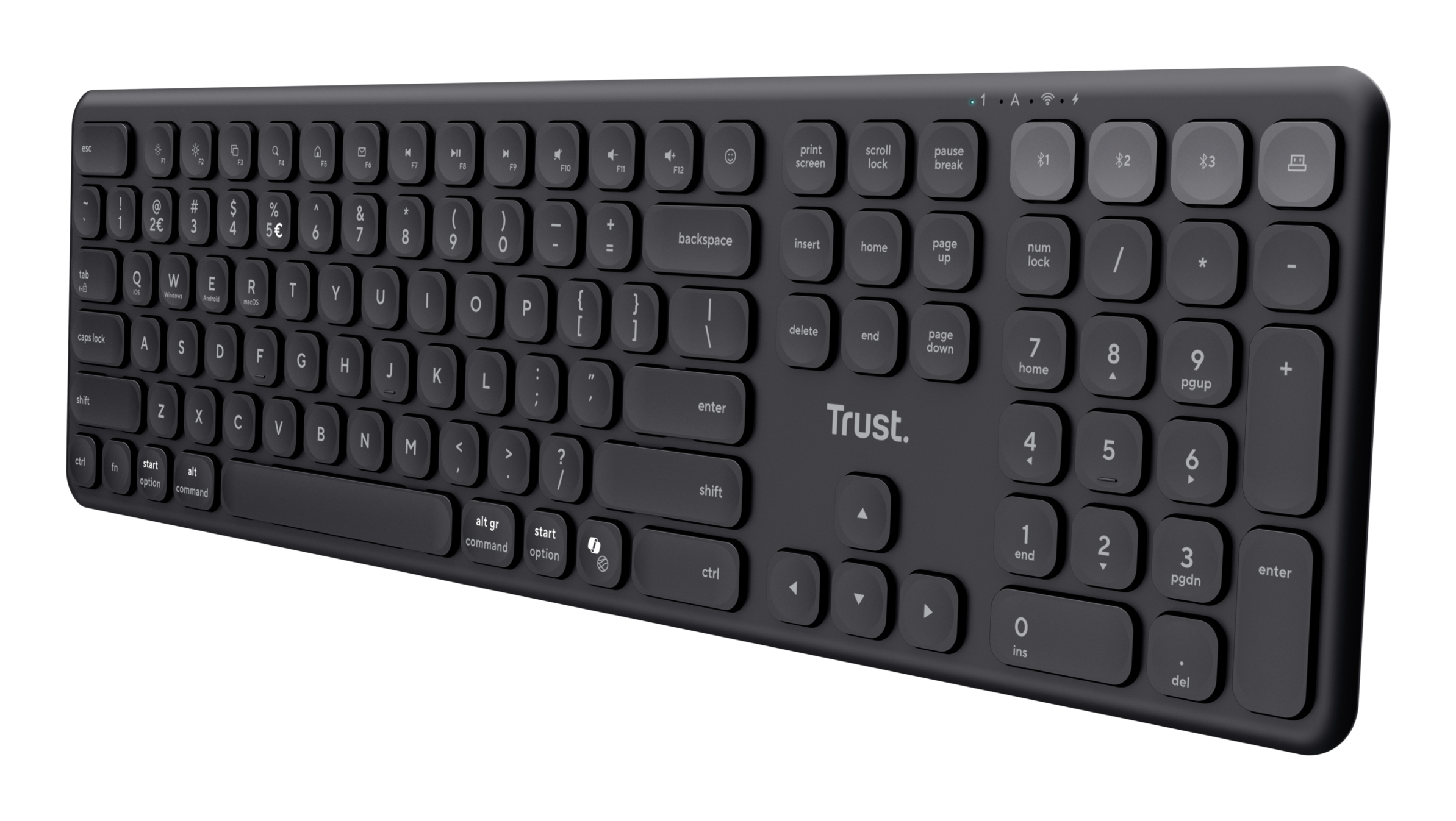 Trust Vaiya - Draadloos Toetsenbord - Bluetooth & USB - QWERTY - Zwart