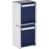 OPUS® Resist veiligheidscontactdoos 2-voudig, verticale kleur lichtgrijs/staalblauw