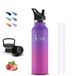 Thermische Waterfles, 750 Ml Waterfles, Bpa-Vrij, Lekvrije Waterfles Met Rietje, Roestvrijstalen Waterfles, Metalen Waterfles, 18/8 Roestvrij Staal, Waterflessen Voor Kantoren, Camping En Reizen