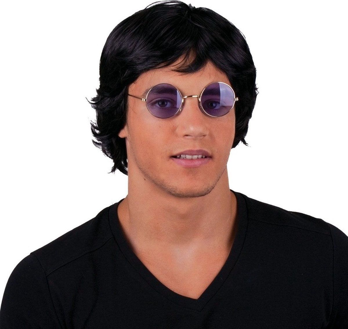 Funny Fashion Herenpruik korte zwarte coupe - synthetisch - 8712364575514