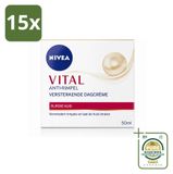 NIVEA 15 x VITAL Anti-Rimpel Dagcrème - Versterkende gezichtsverzorging - 50 ml - Voordeelverpakking