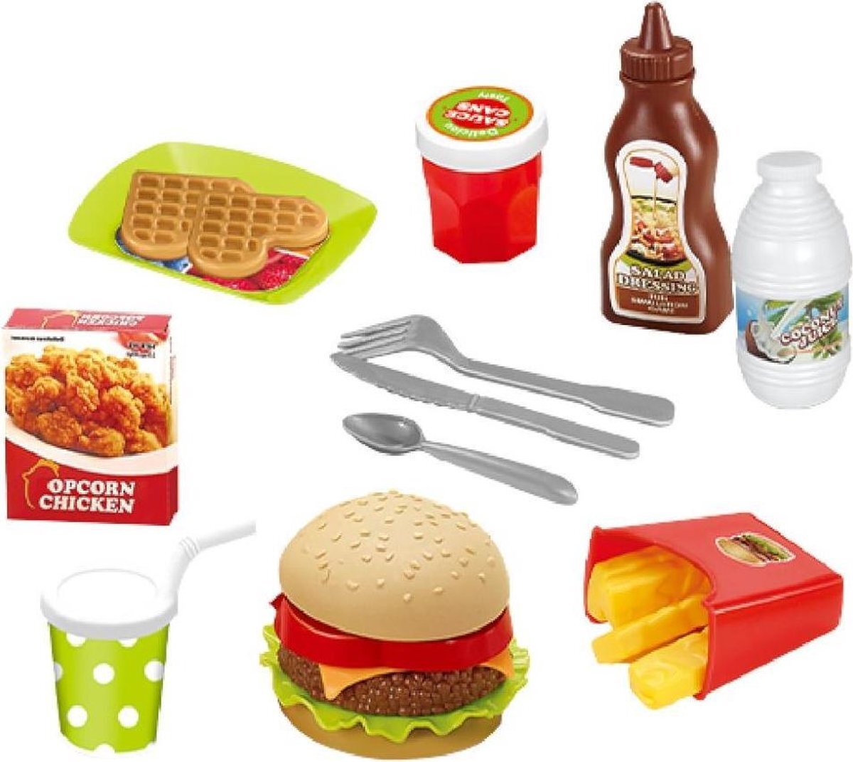 Jollity Works JollyLife - Fastfood set - Speelgoed keuken accessoires - Large - 24 delig