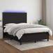Maison Exclusive - Lit boxspring avec matelas et éclairage LED, noir, 140x200 cm, textile