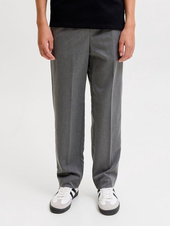 Jack & Jones Junior Broek Grey Melange Polyester Viscose Elastaan Maat 146